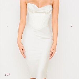 House of CB White Midi Dress Myra dress